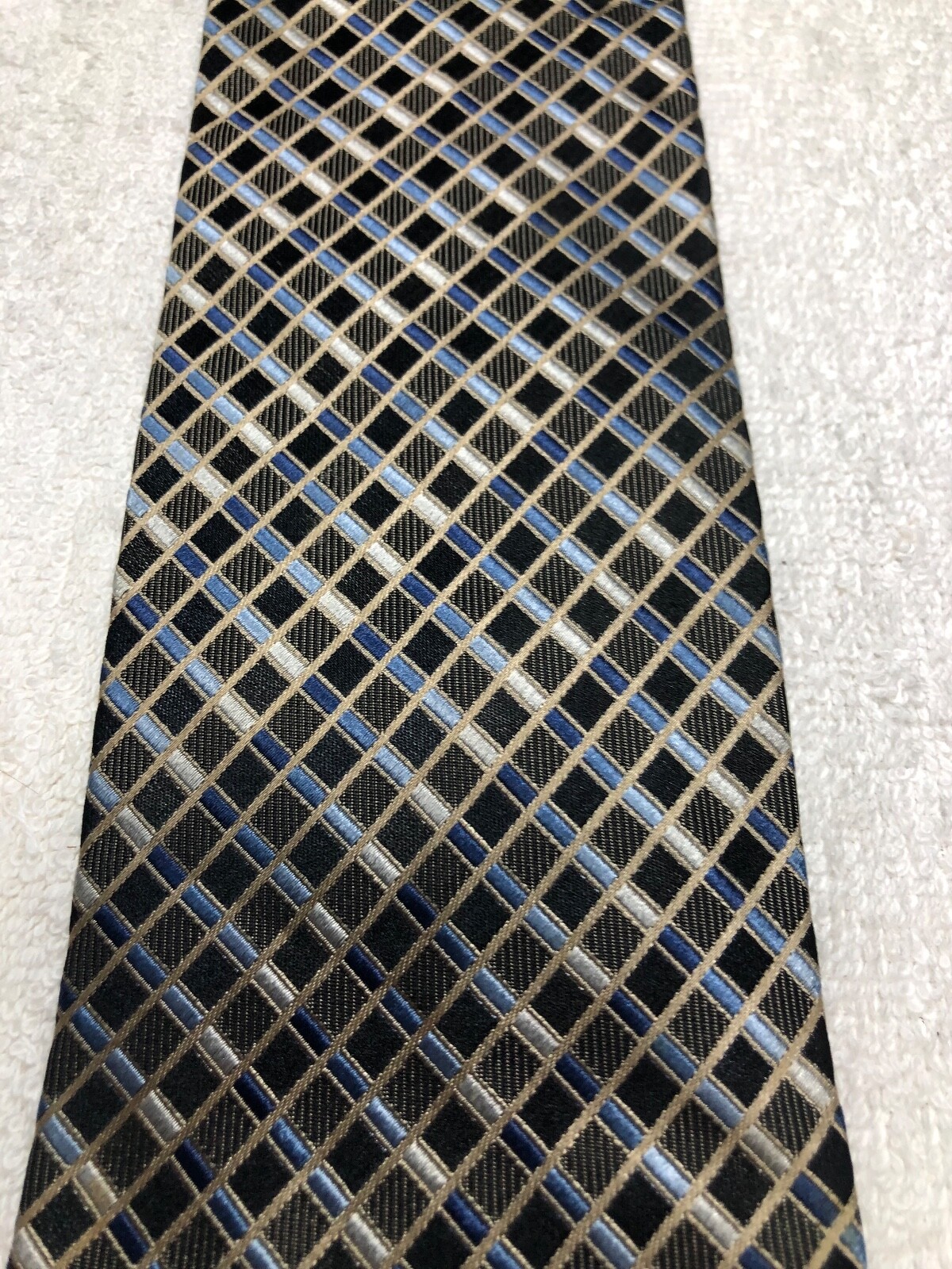 PLATINUM DESIGNS MENS TIE GRAY BLACK BLUE BEIGE 4 X 62 EXTRA LONG