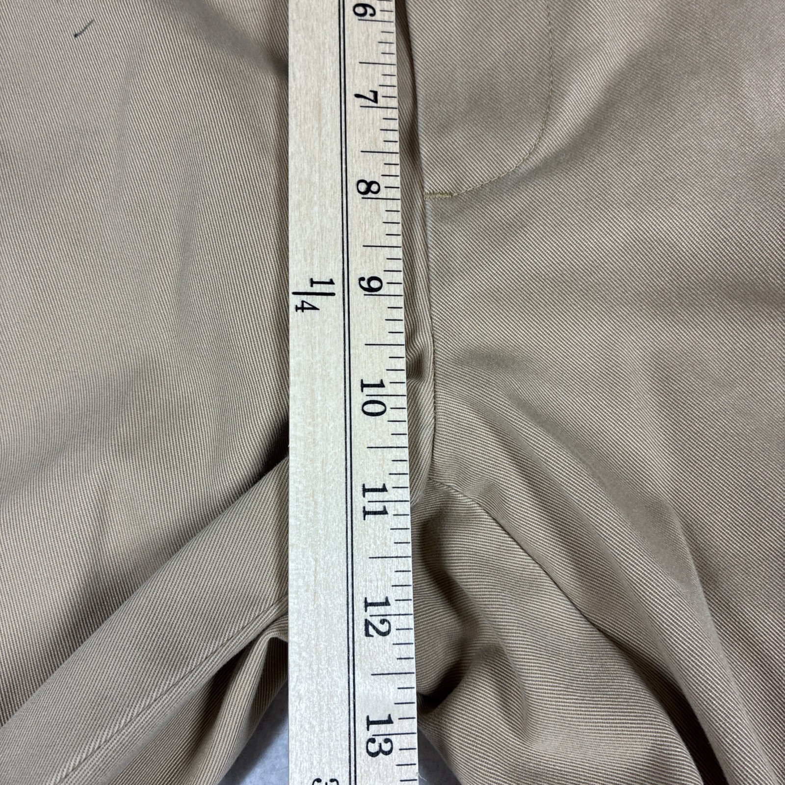 Brooks Brothers Clark Advantage Flat Front Tan Cotton Chino Pants 35X34 Preppy