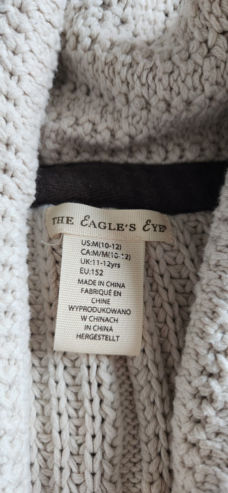 Pre-Owned Excellent Eagle’s Eye Knit Sweater Vest Girls Sz M 10-12 Beige