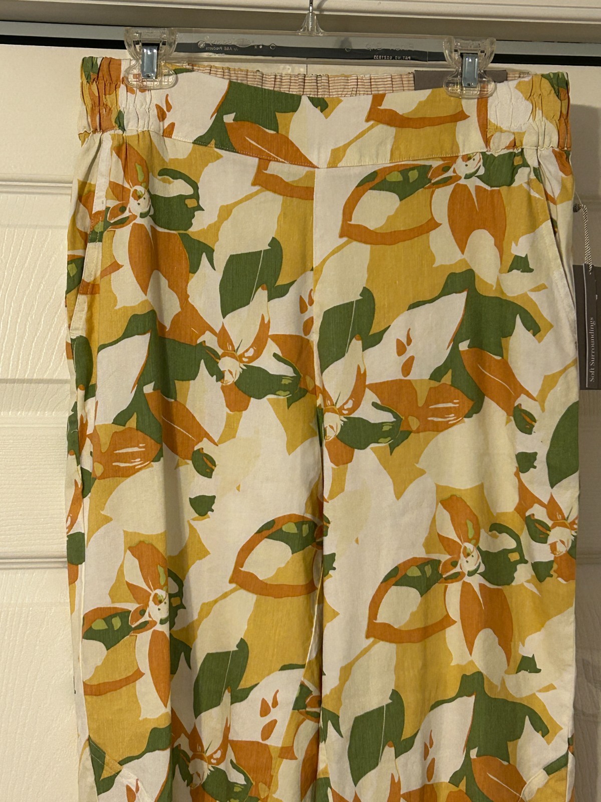 NWT SOFT SURROUNDINGS Sz M Shifting Sands Linen Sahara Sun Jogger Pants Pockets