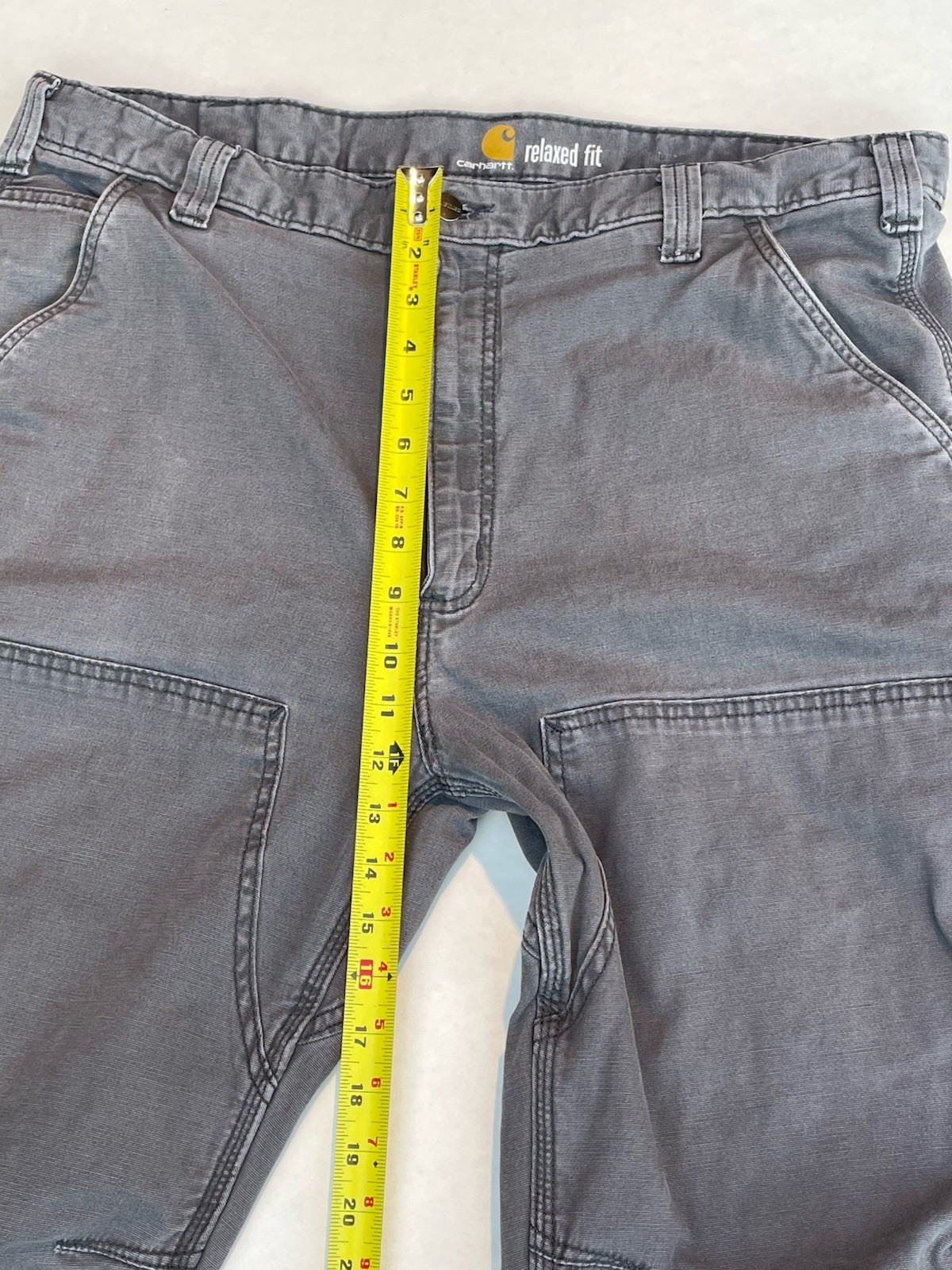 Carhartt Work Pant Mens 38×36 (34) Gray Rugged Flex Relaxed Fit Canvas Utility