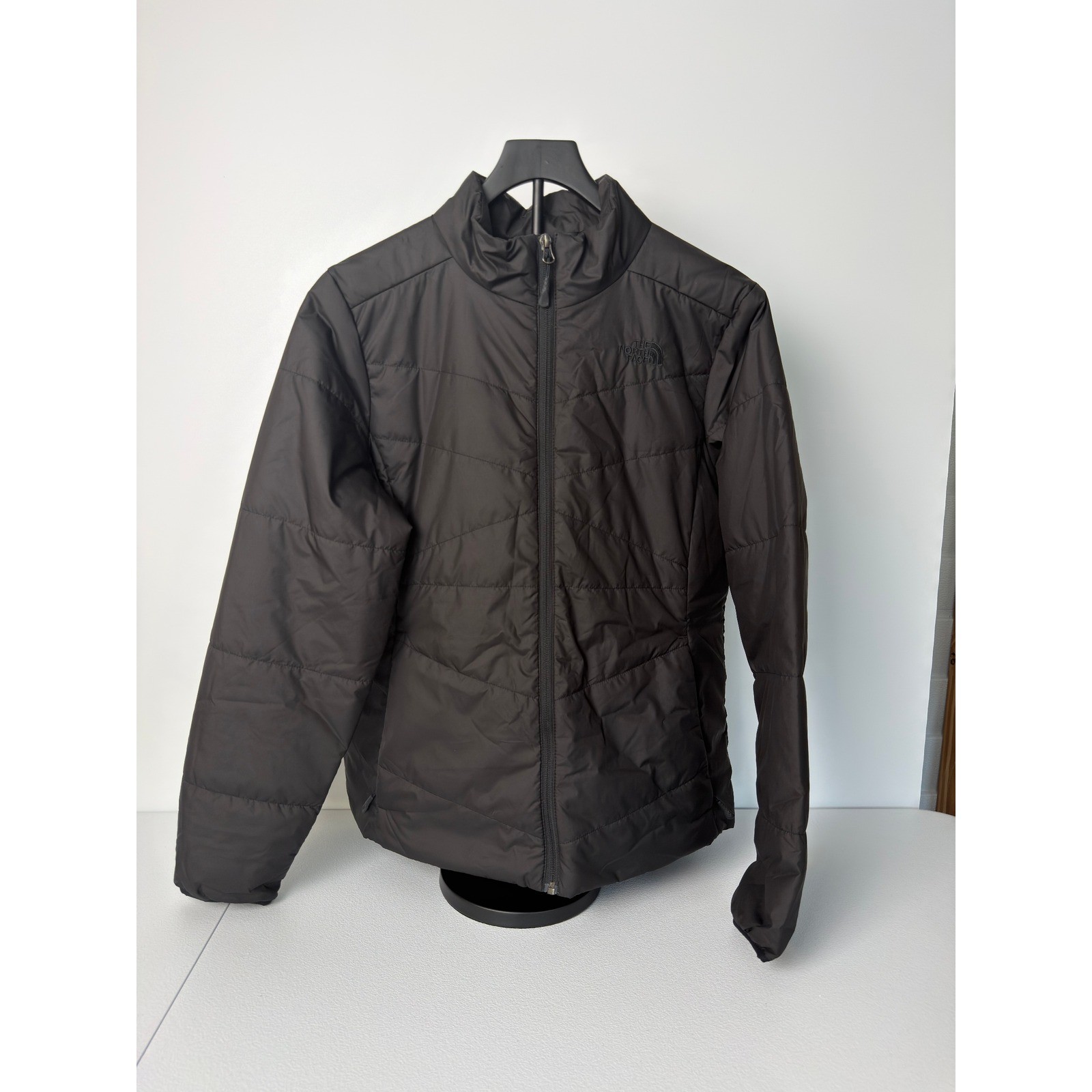 The North Face Womens Black Quilted Puffer Jacket Full Zip Insulated Coat L