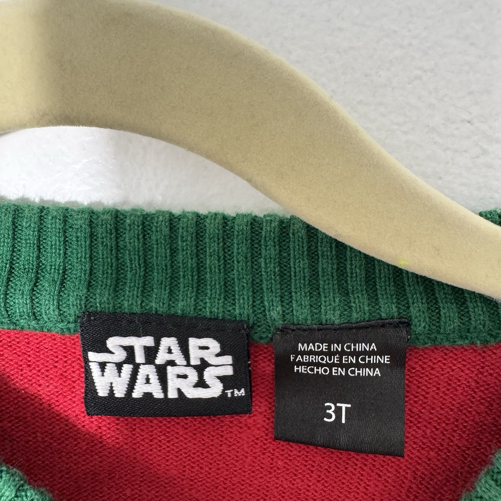 Star Wars Baby Yoda “I Was Cute All Year” Green-Red Christmas Sweater-3T