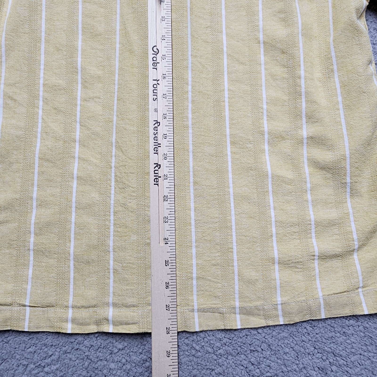 American Eagle Men’s Yellow/white Stripe Short Sleeve Button Up Shirt Sz M