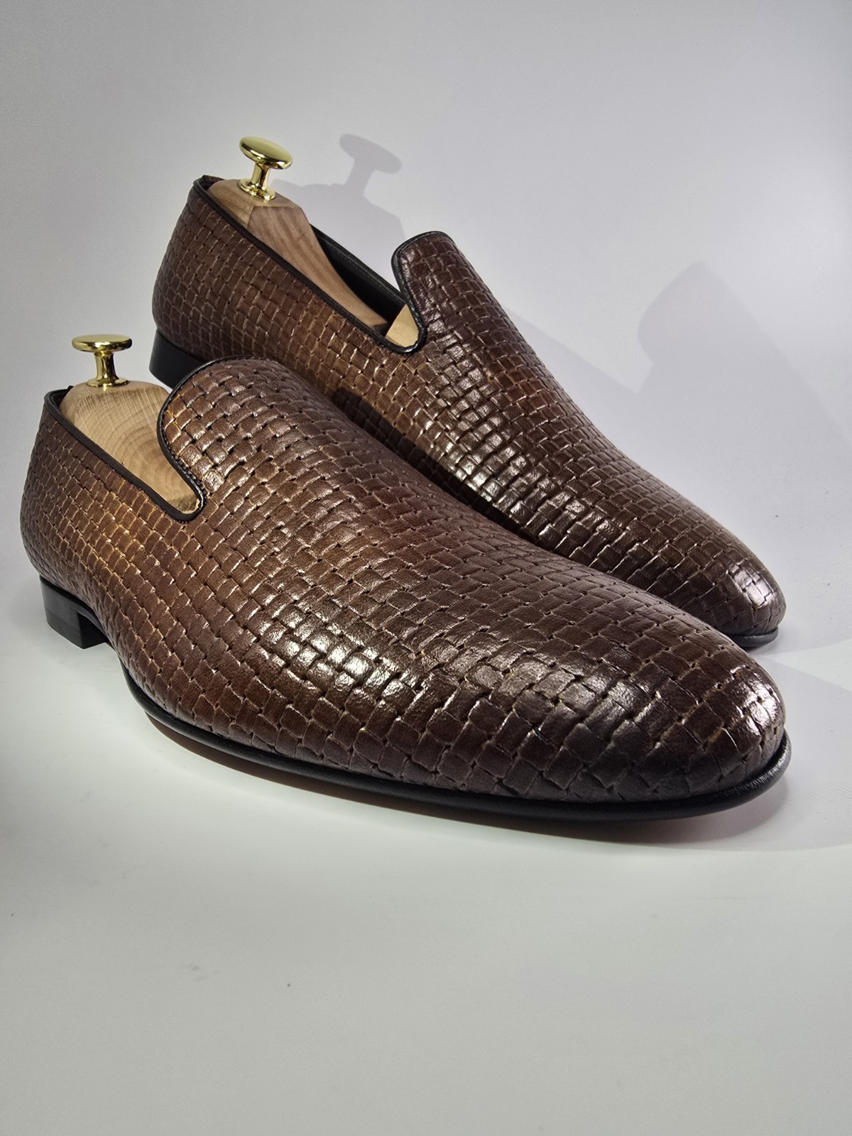 Brown Leather Loafer Pollini -39/40/41/42/43/44/45/46 New – Made in Italy