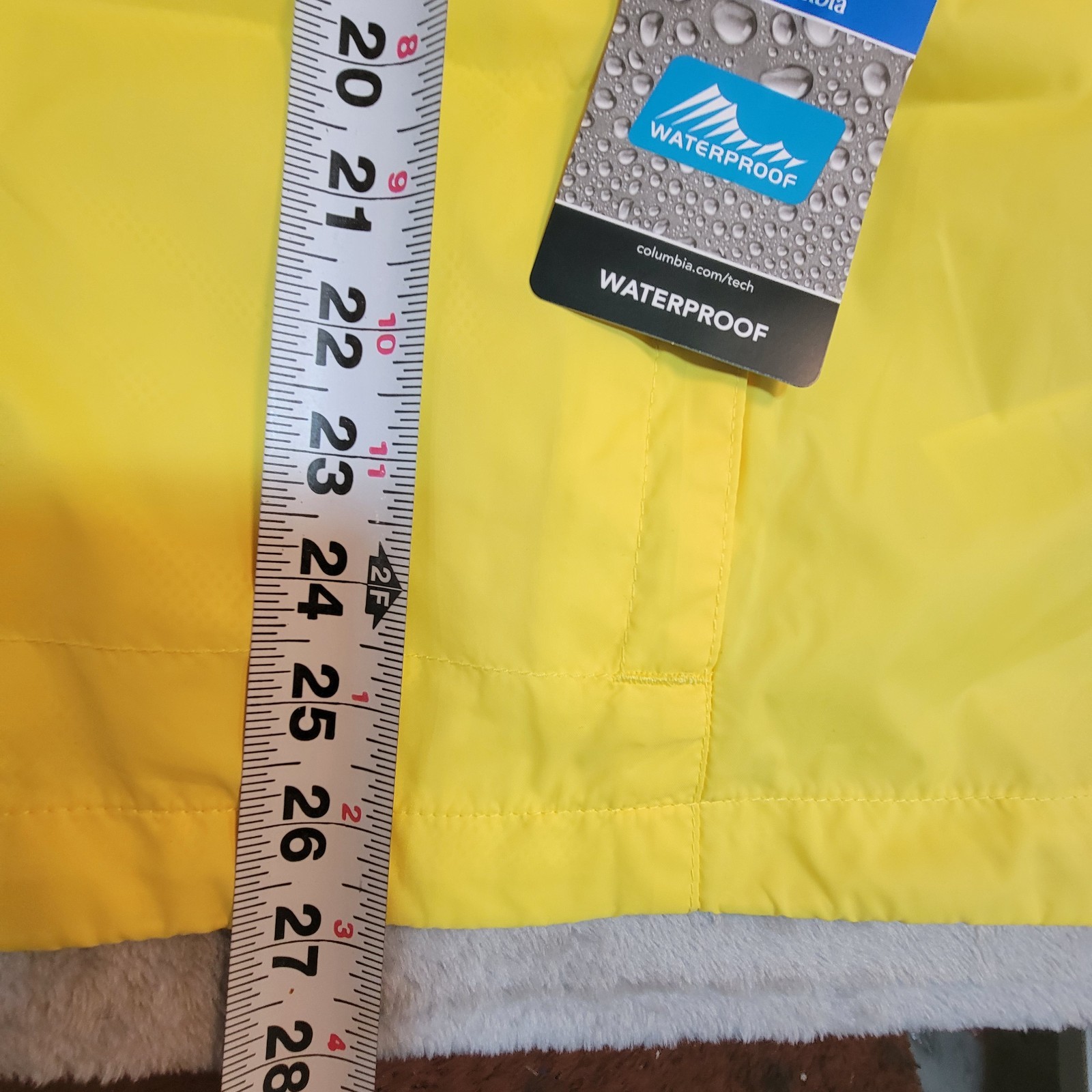 COLUMBIA Womens Switchback III Rain Jacket Lightweight Waterproof Yellow Size 3X