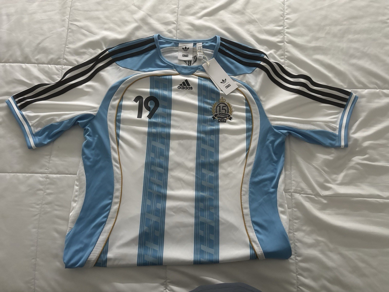 Kith X Messi Adidas Football Soccer Jersey “Blue/White”, Size Medium