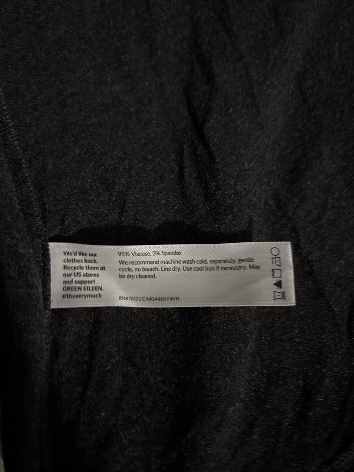 Eileen Fisher Tunic Top Womens Sz SP Dark Grey Turtleneck 95% Viscose 5% Spandex