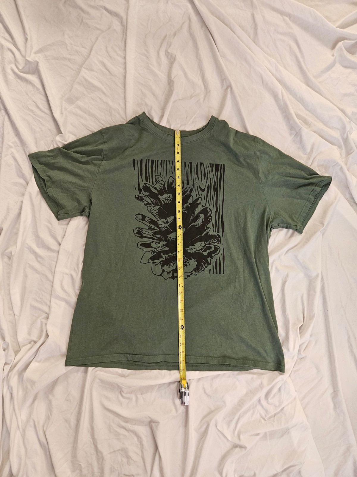 dip Pine Cone Graphic T Shirt Mens 3XLT Green Organic Cotton Big Tall