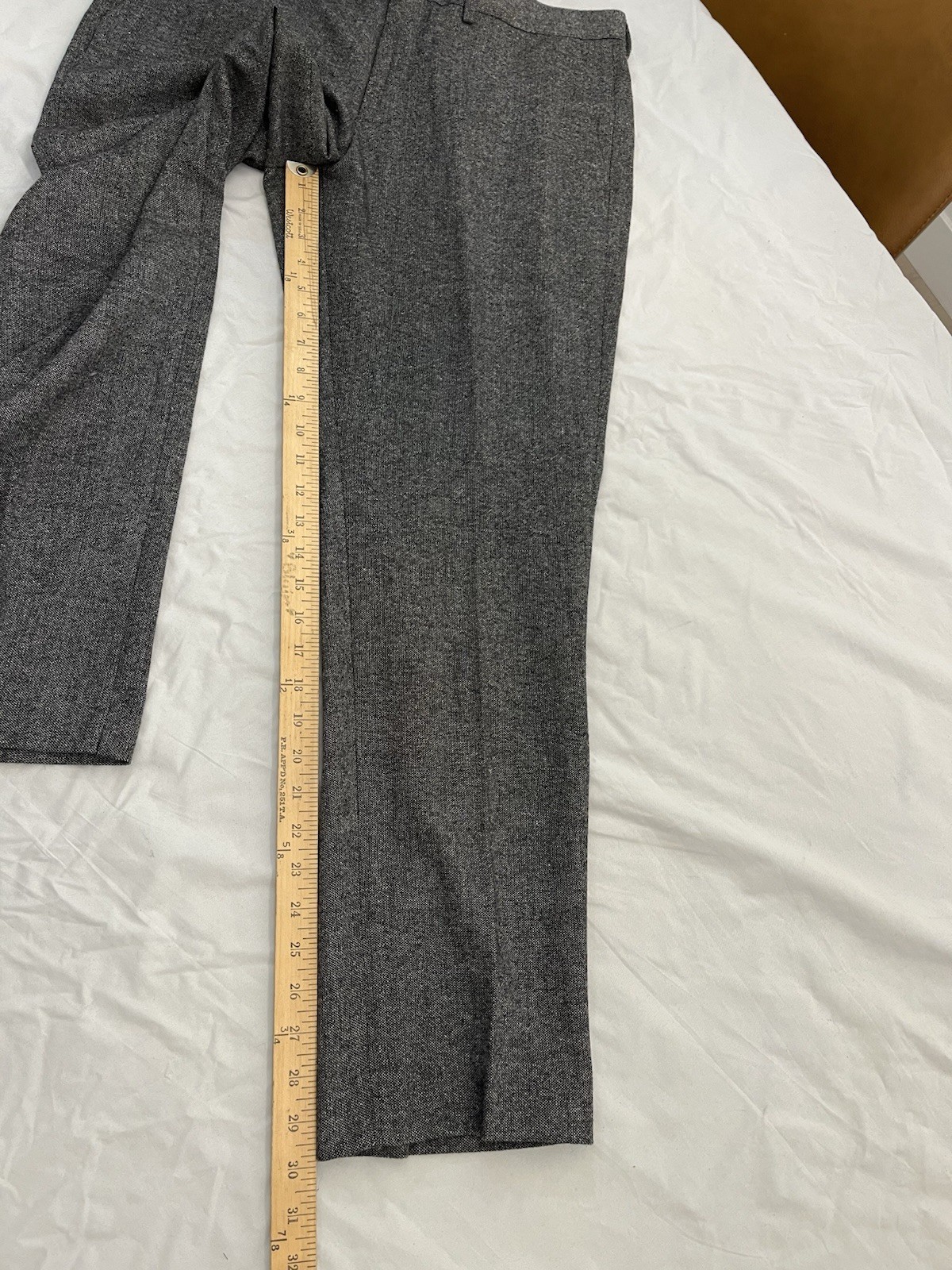J Crew NWT Bowery Pants Mens 34×30 Gray Tweed Wool Blend Flat Front