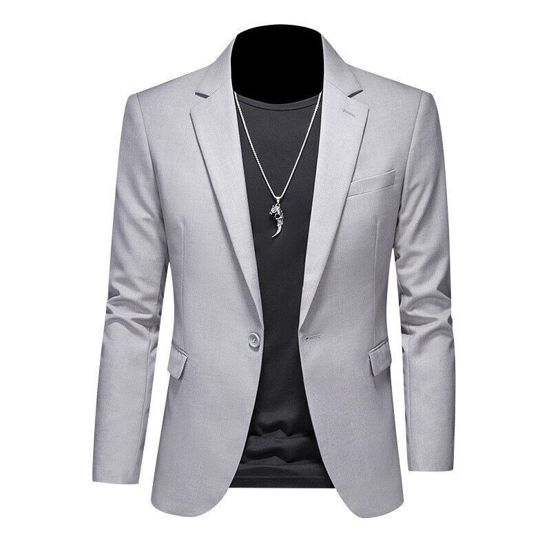 Men’s Jacket Casual Suit Blazer Slim-Fit Suit Wedding Business Dress Suit Tops