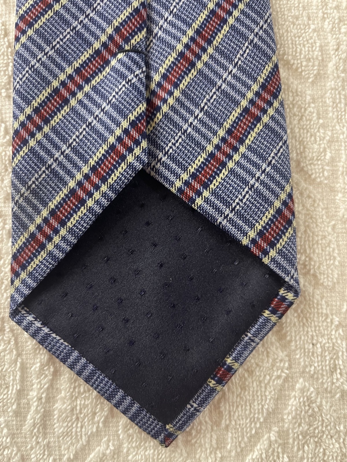 ARMANDO CARUSO BLUE-MULTI-COLOR SHADES OF BLUE MEN’S TIE CRISSCROSSING STRIPE