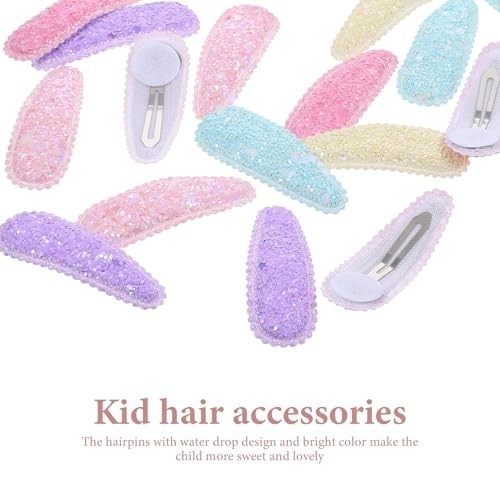 Girls Hair Accessories 20 Pc Snap Barrettes Non-Slip Cute Clips