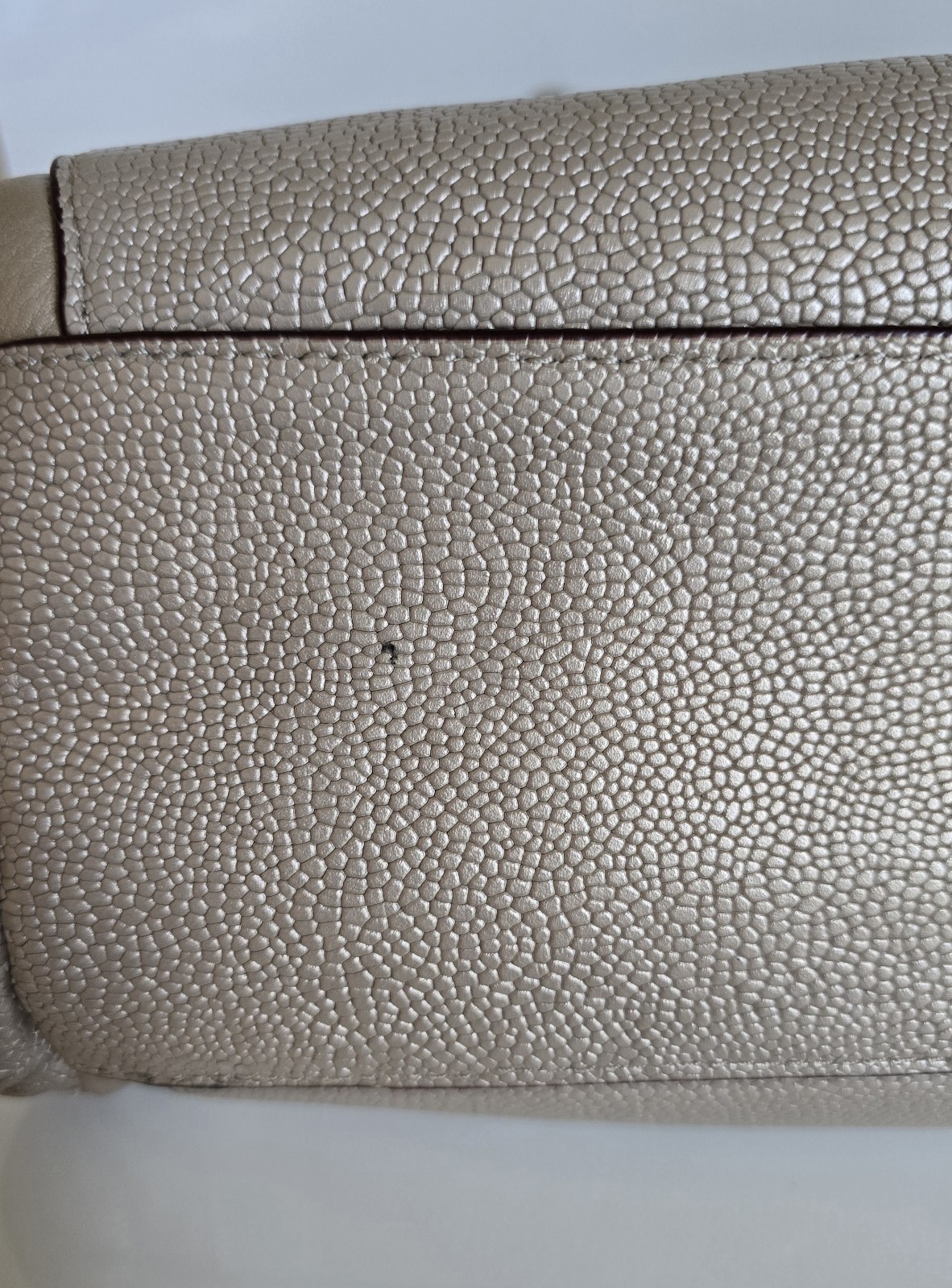 Coach Phoebe Champagne Metallic Pebbled Leather Hobo Shoulder Bag Studded