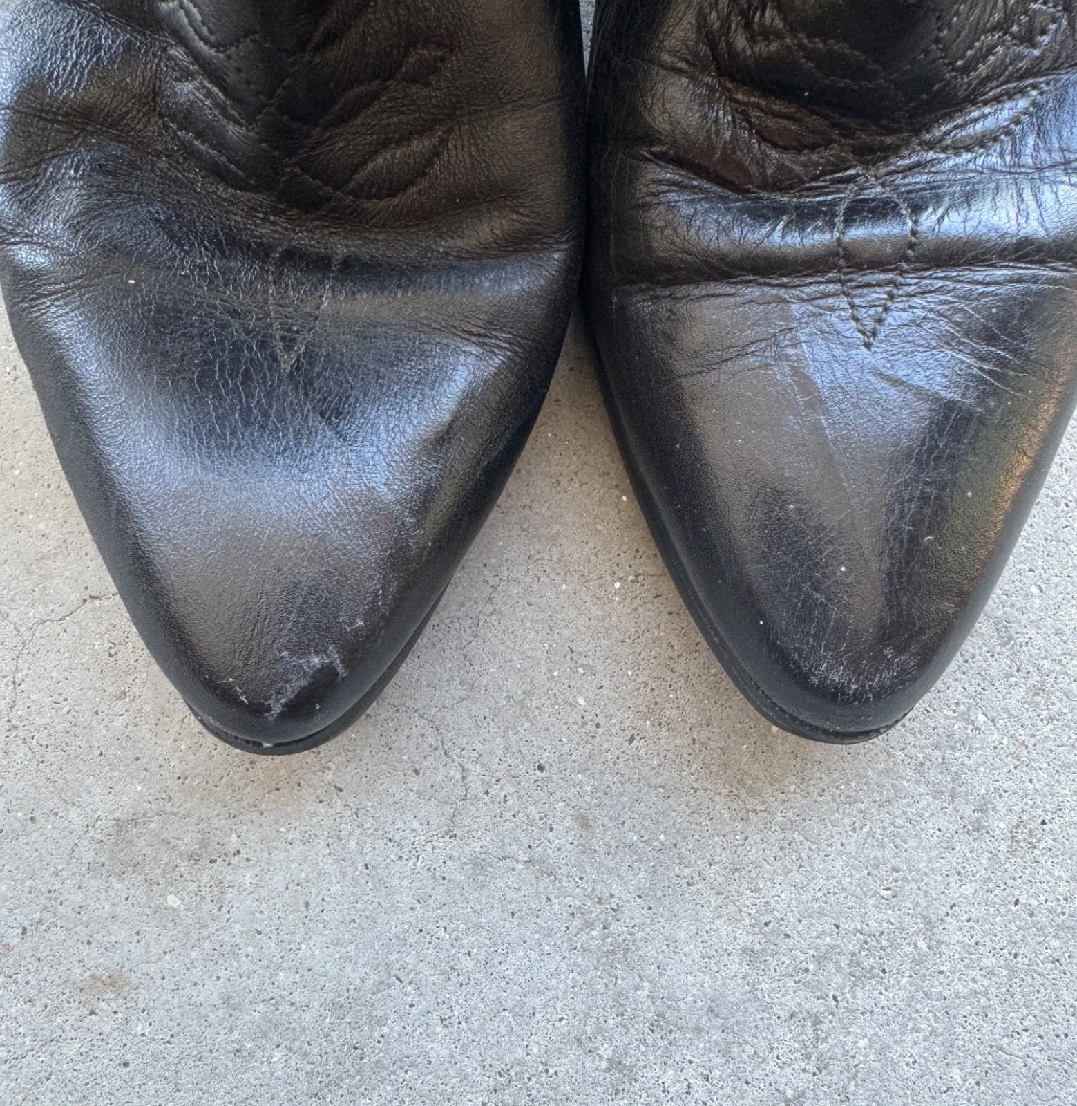 vintage laredo black leather cowgirl boots low great consition size 6.5