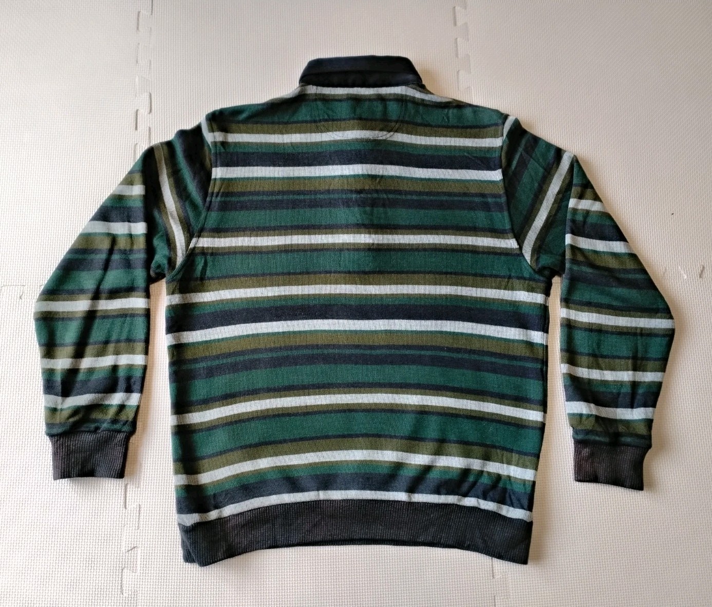 Lyle & Scott Black Label Striped Collared Knit Sweater Wool Blend Japan…