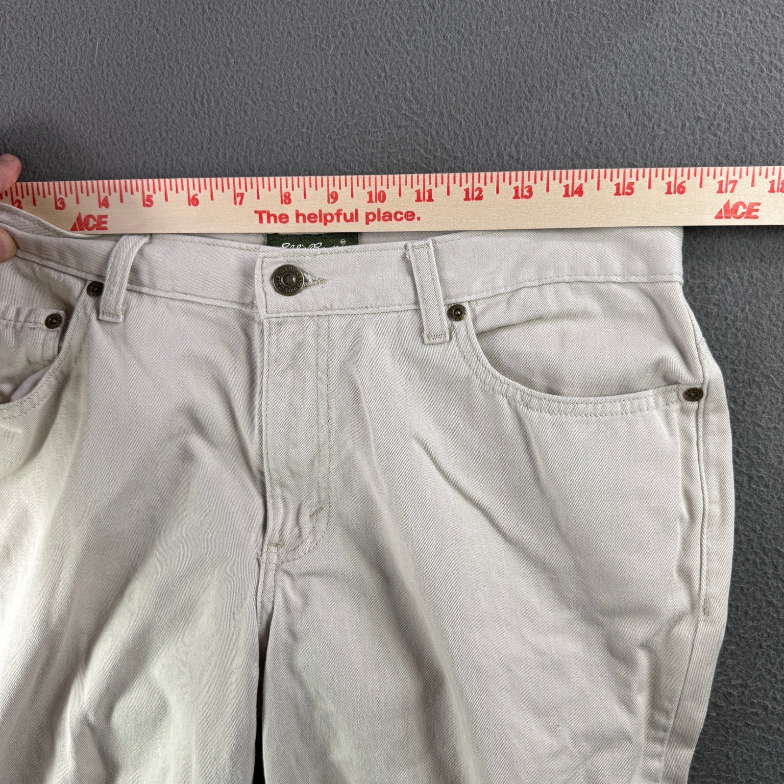 Eddie Bauer Pants Men/Women 32×24 Beige Chino Style Cotton Casual Travel Lounge
