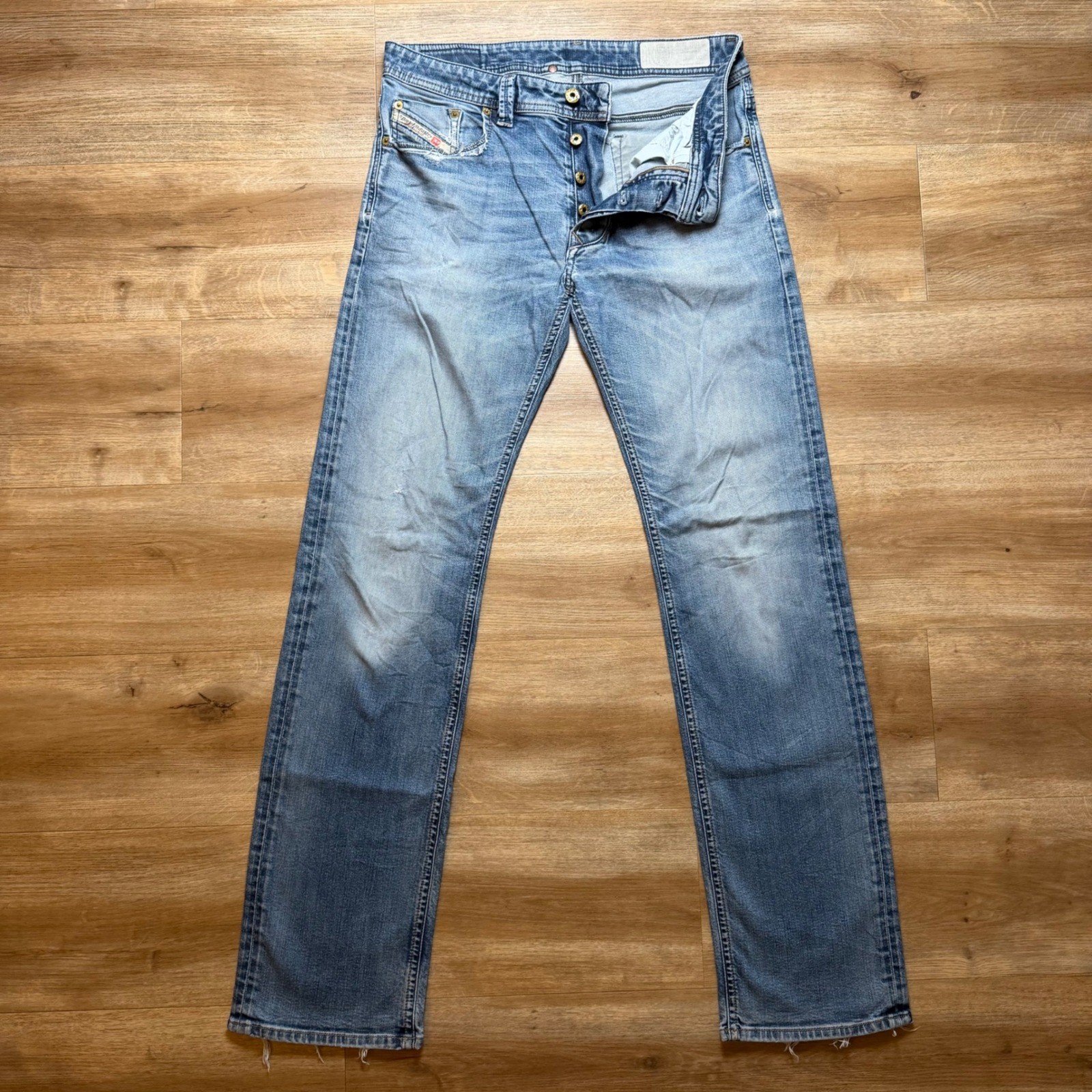 Diesel Larkee Jeans Mens 31×32 Blue Straight Leg Stretch Made in Italy 0853R