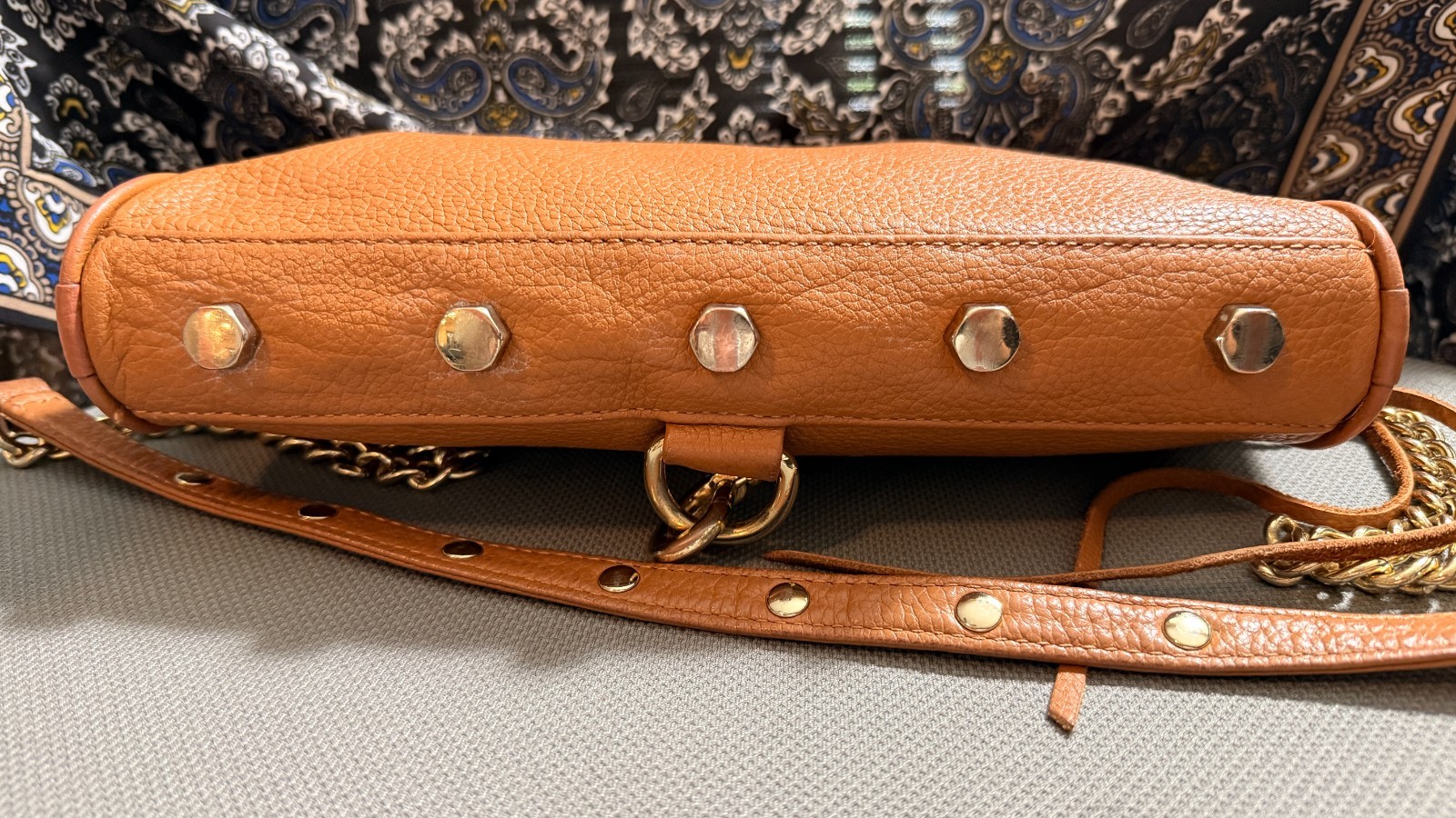 Rebecca Minkoff Pebbled Leather Shoulder Bag with Chain in Excellent Condition