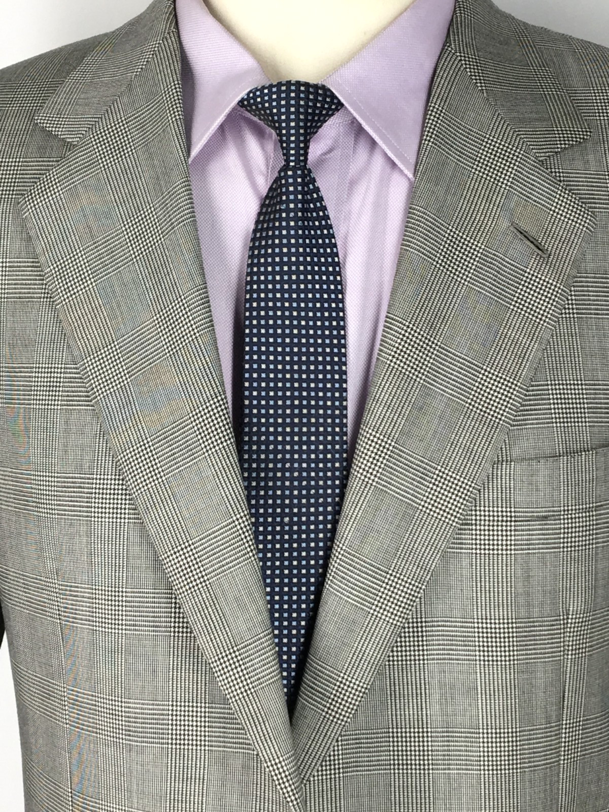 40R Brioni Italy Mens 2 Button 100% Wool Blazer Sport Coat Gray Glen Check