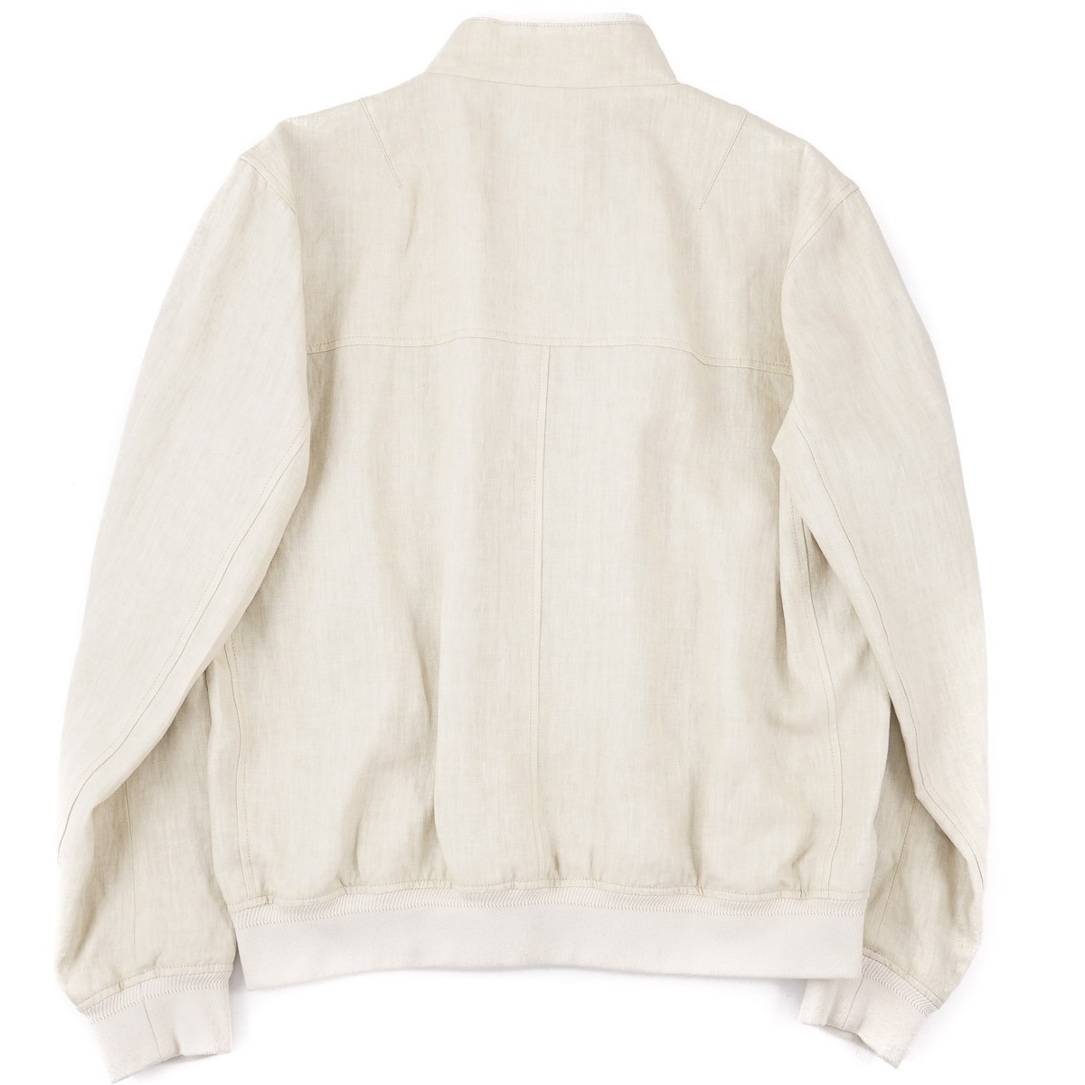Brett Johnson Ivory Cream Linen Bomber Jacket with Knit Details XL (Eu 54) NWT