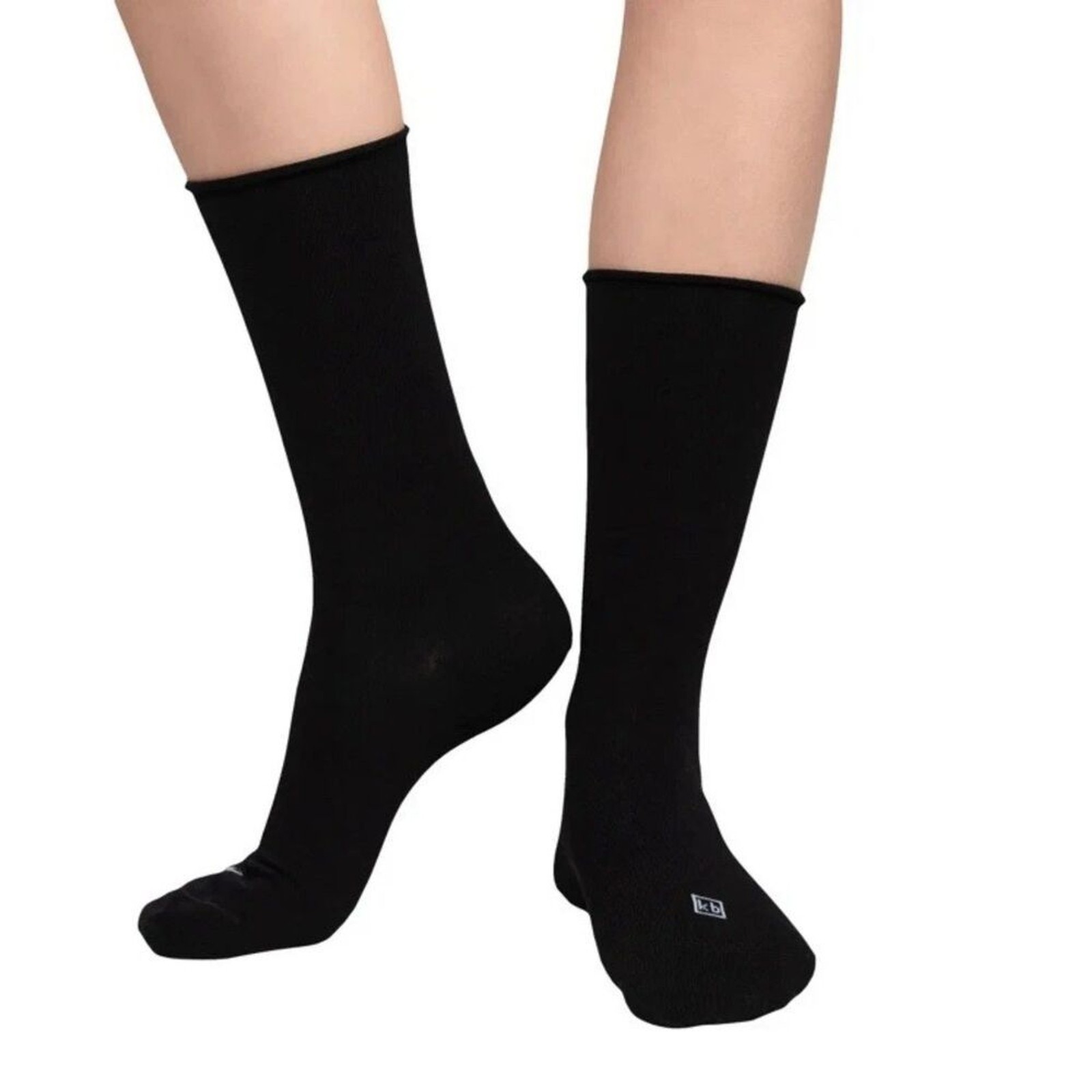 K. BELL Women’s Modal Roll Top Socks, 6 Pairs, Black, Fits Shoe Sizes 5.5-10 NWT