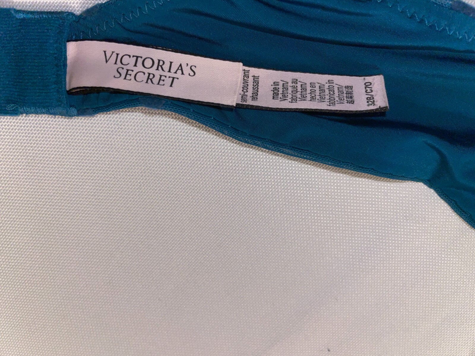 Victoria Secret 32B bra Uplift semi demi women’s Teal Blue