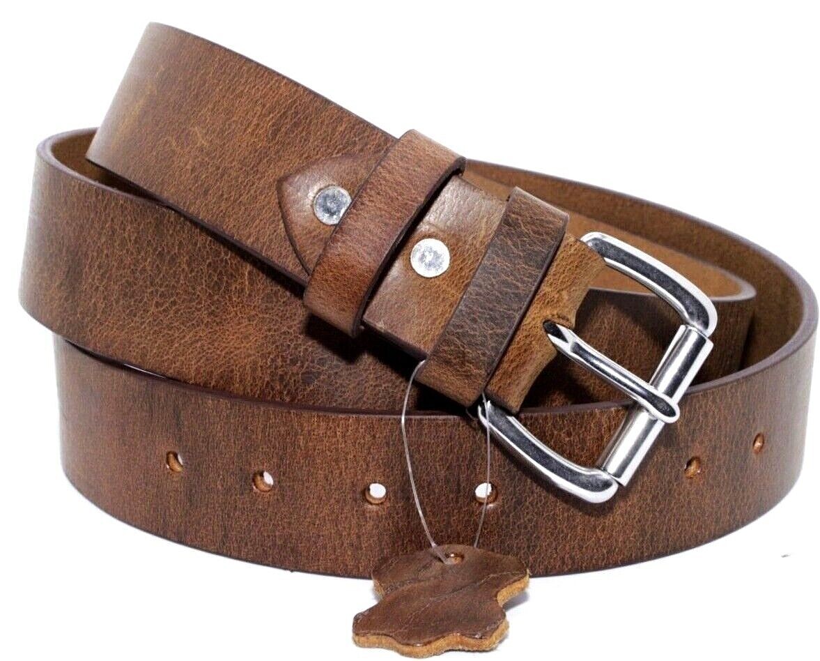 Men’s Genuine Buffalo FULL GRAIN Leather Belt, 1 1/2″ width, Handmade, By Amish