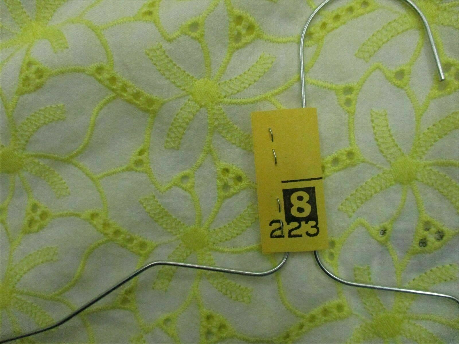 new MERONA #T8223 Women’s Size XS 100% Cotton Floral Tropical Yellow Dress Shirt