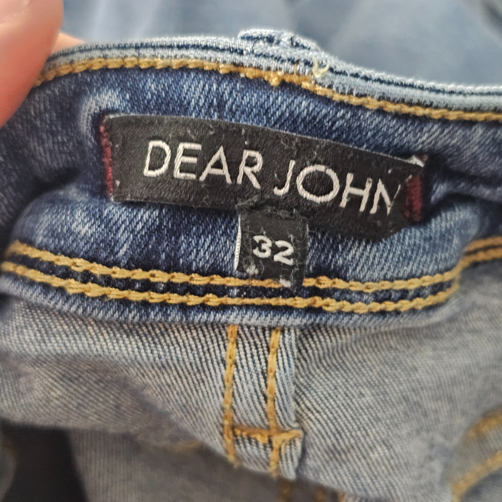 Dear John Jeans Women 32 Boot Cut Mid Rise Stretch Light Wash Sloane 33×32