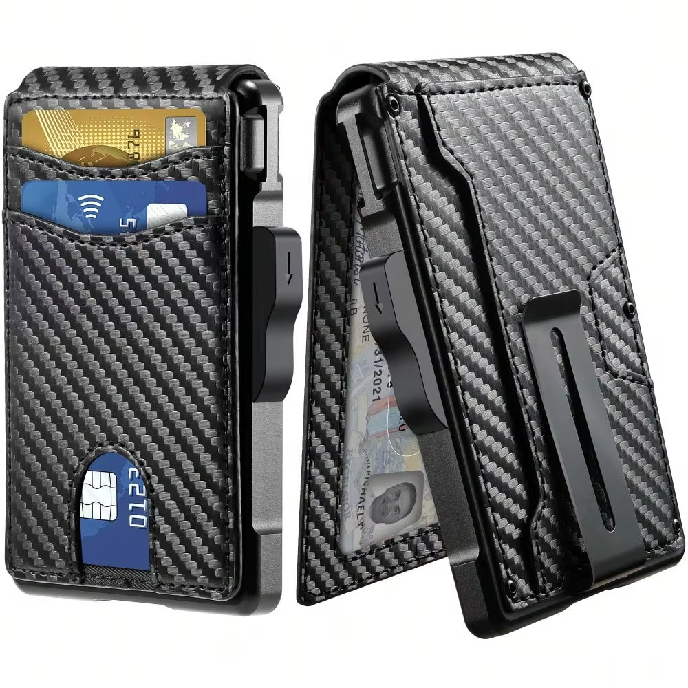 Wallet for Men, Mens Minimalist Wallet 9-13 Cards, Slim Compact Wallet with Mone