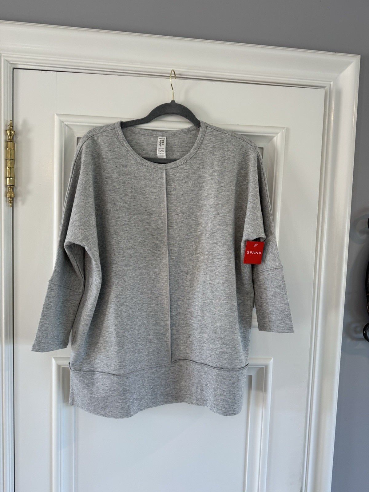 (1) NWT Heather Grey and (1) NWOT Black SPANX Oversized Small Dolman Sweatshirts