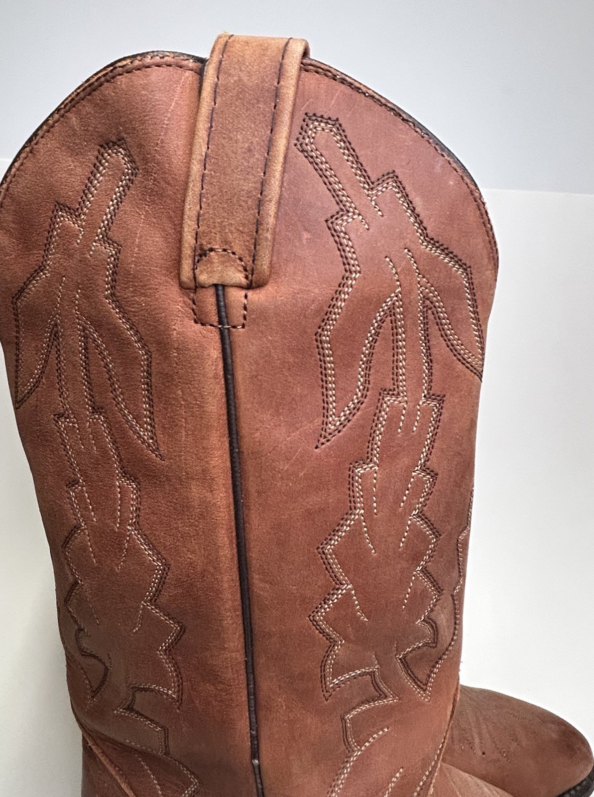 EUC Vintage Dan Post Marlboro Western Leather Cowboy Boots Brown P2551 Size 7 EW