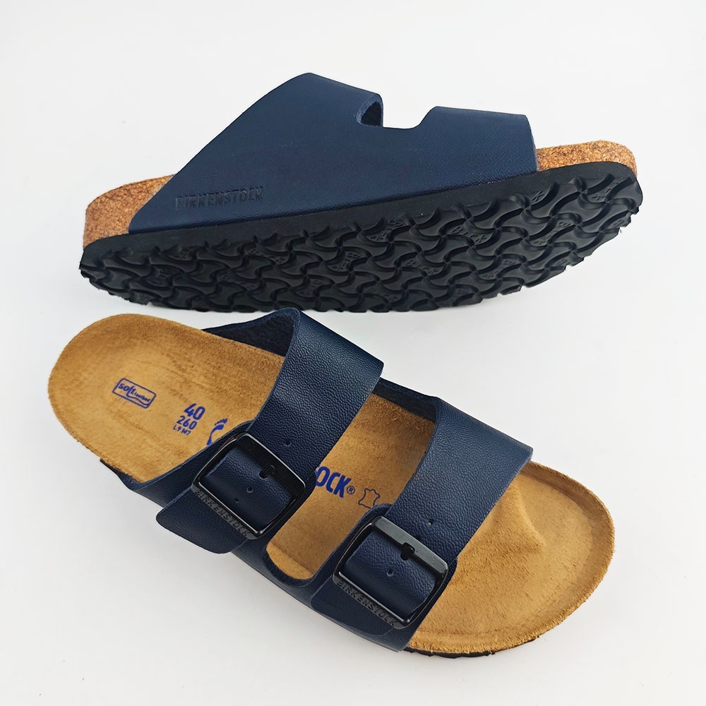 Birkenstock Arizona Blue Birko-Flor Leather Unisex Sandals Size EU 37-45