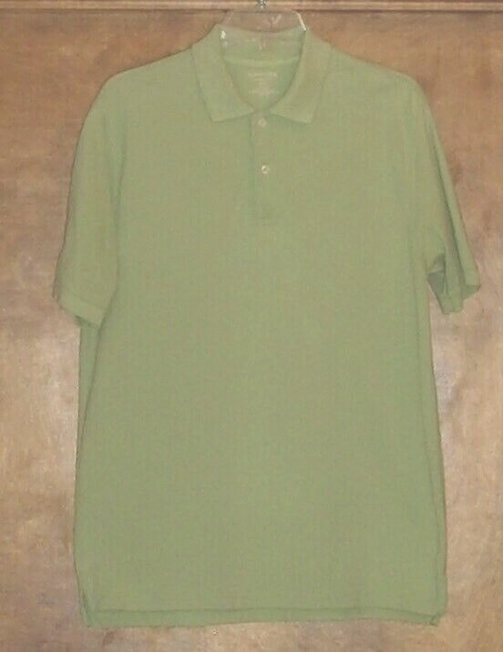 St John’s Bay “Heritage Polo” Men’s SS Knit Shirt Sz Med.,100% Cotton, Lt. Green