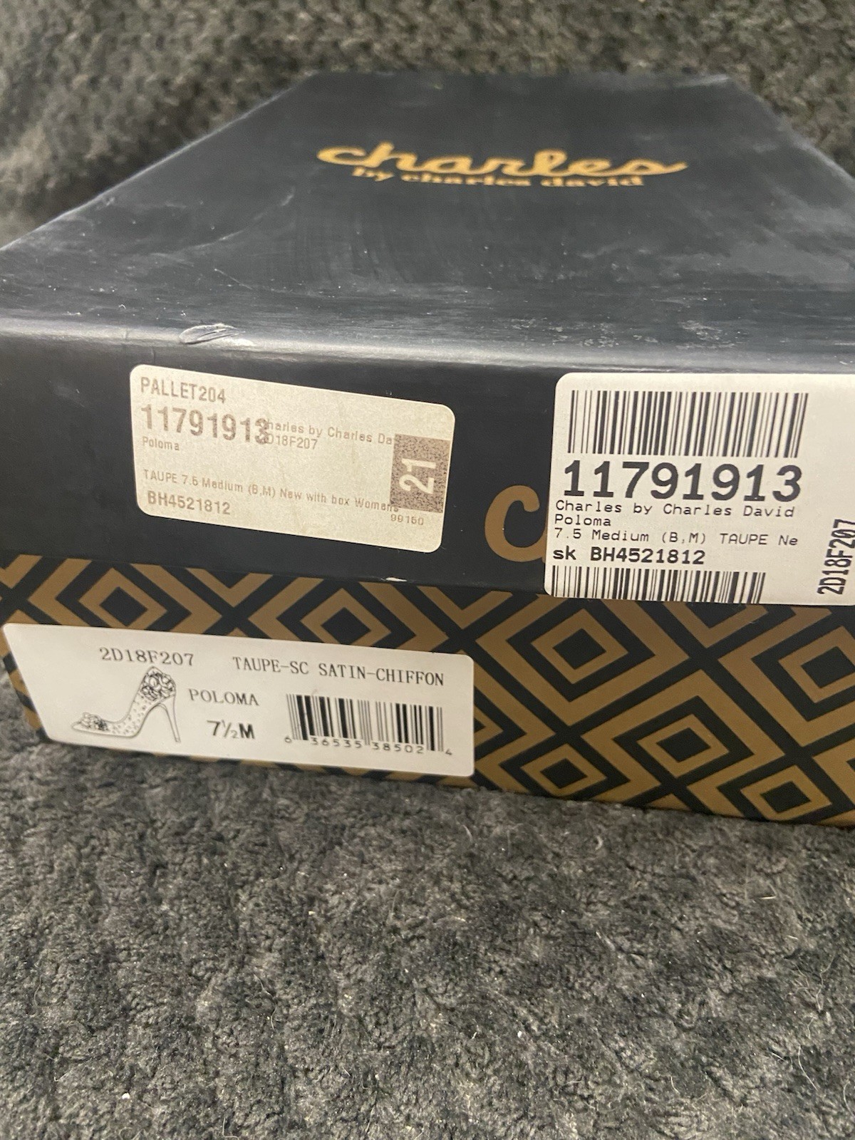Charles by Charles David Taupe Satin Chiffon Floral Studded Stiletto Pumps 7.5M