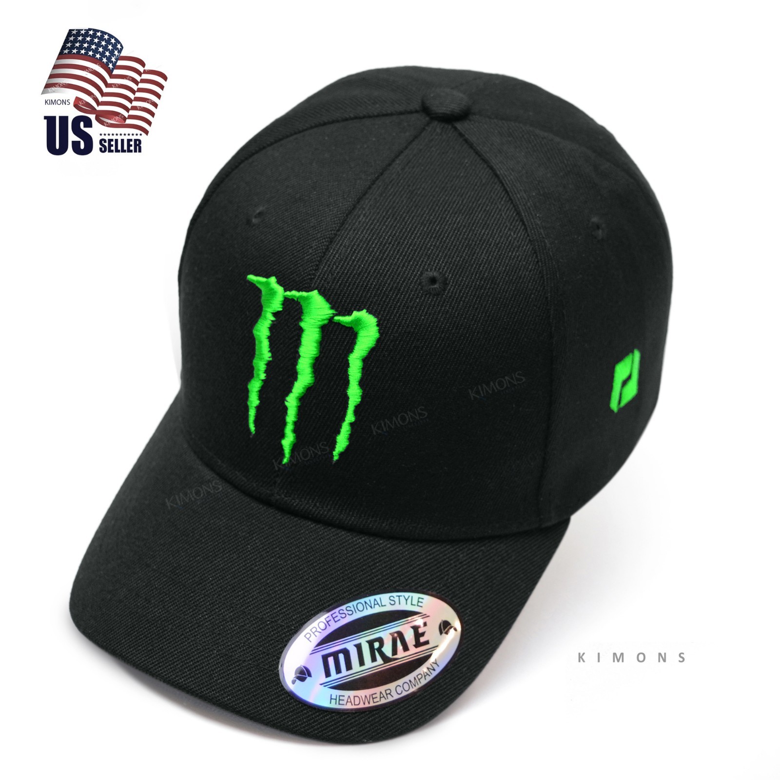 Monster Energy Drink Hat Black Embroidered M Logo Cap **Free Returns** LM – VC