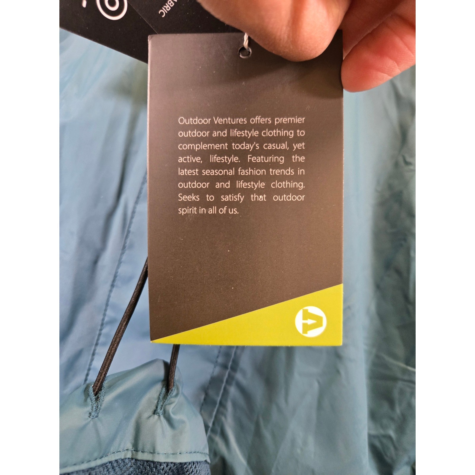 Outdoor Ventures Hiking Rain Jacket Windbreaker Sealed Seams Blue Small