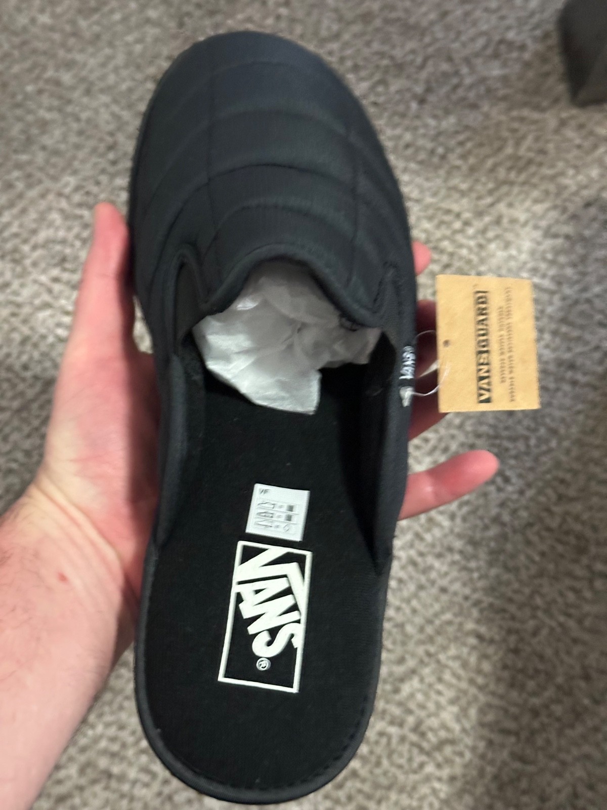Vans mountain mule black quilted vansguard VN000BWHBLA Size 12 Brand NEW!!