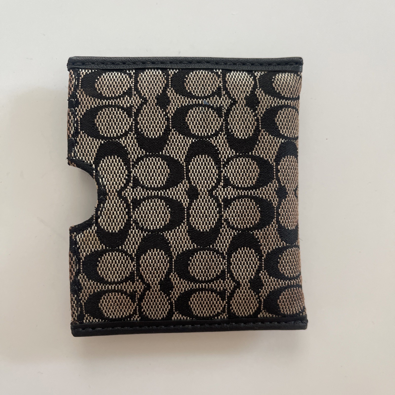 Vintage Coach Black Signature Logo Fabric Double Sided/ handbag only/