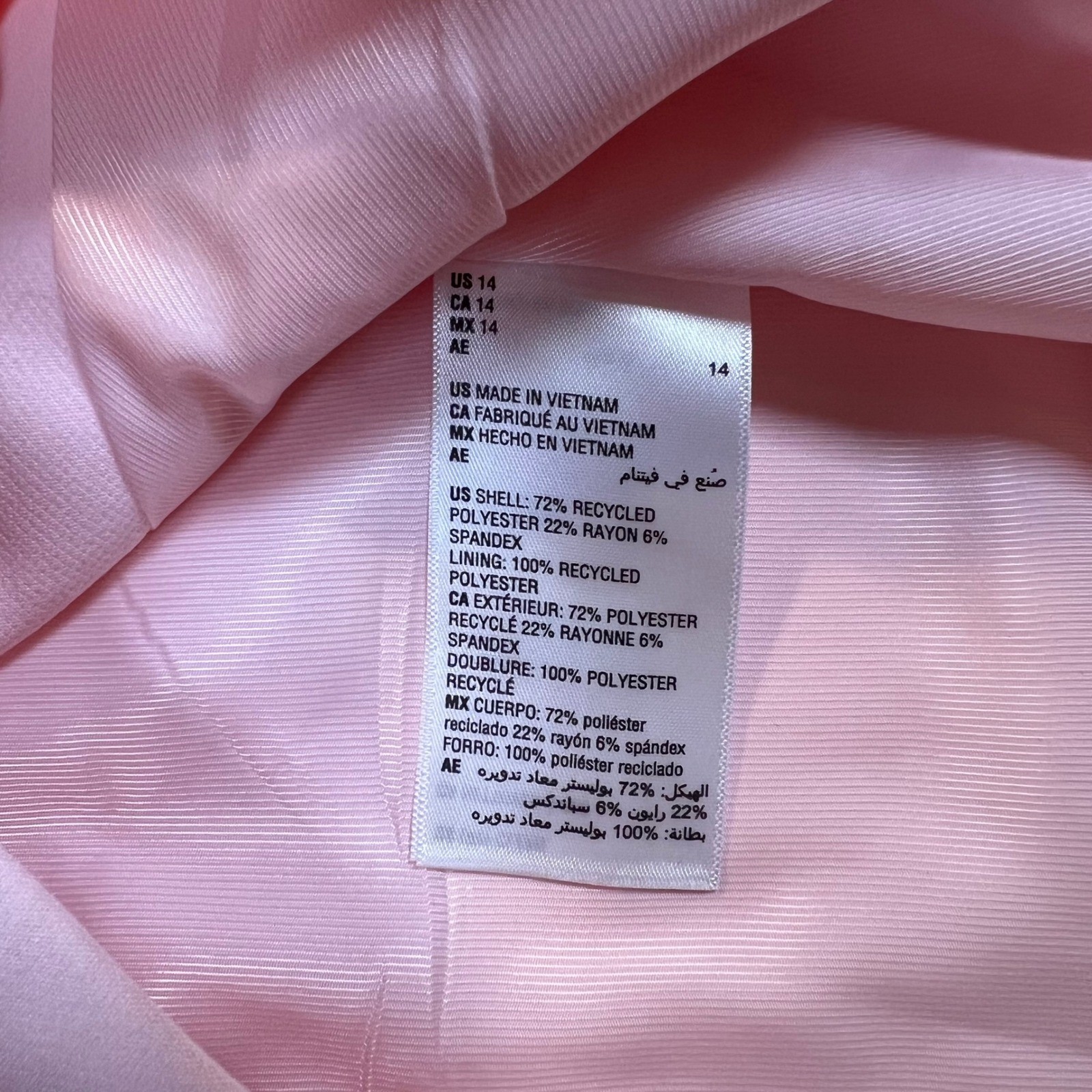 On 34th Womens Pink Single Button Peak Lapel Blazer Jacket Size 14
