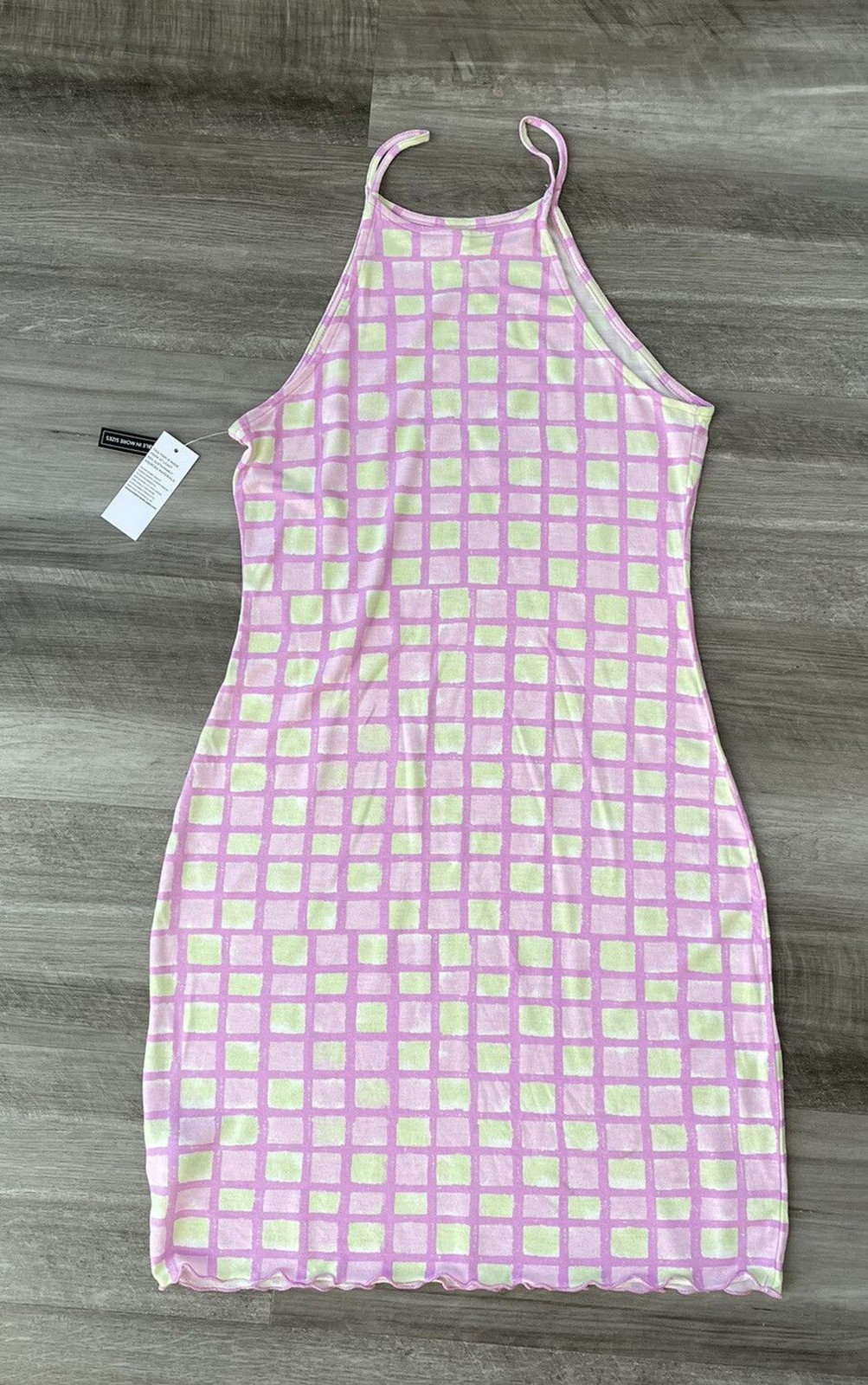 BP Tight Dress Size S Pink Green Geometric Mini Dress NWT