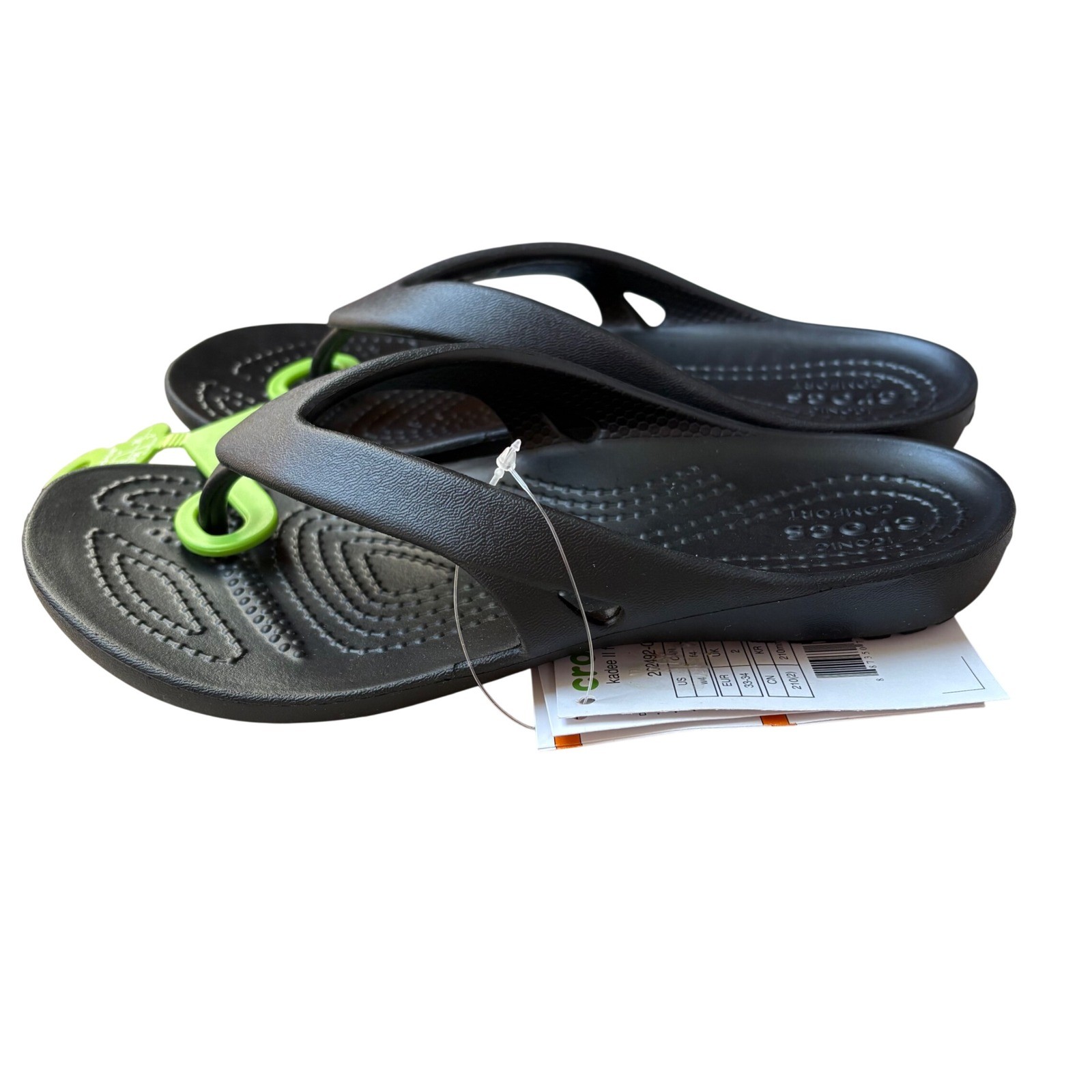 Crocs Kadee II Flip W Black Womens Sandals Thong 202492-001 Size 4 NWT