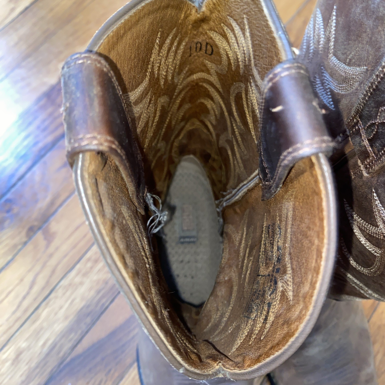 ARIET Heritage 34725 Cowboy Boots Western Brown Leather Mens Size 10D