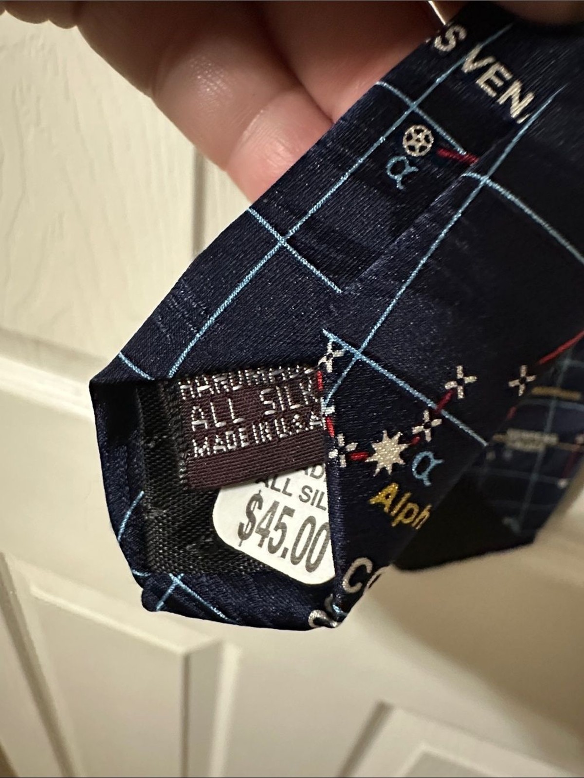 Navy Constellation Print Men’s Tie