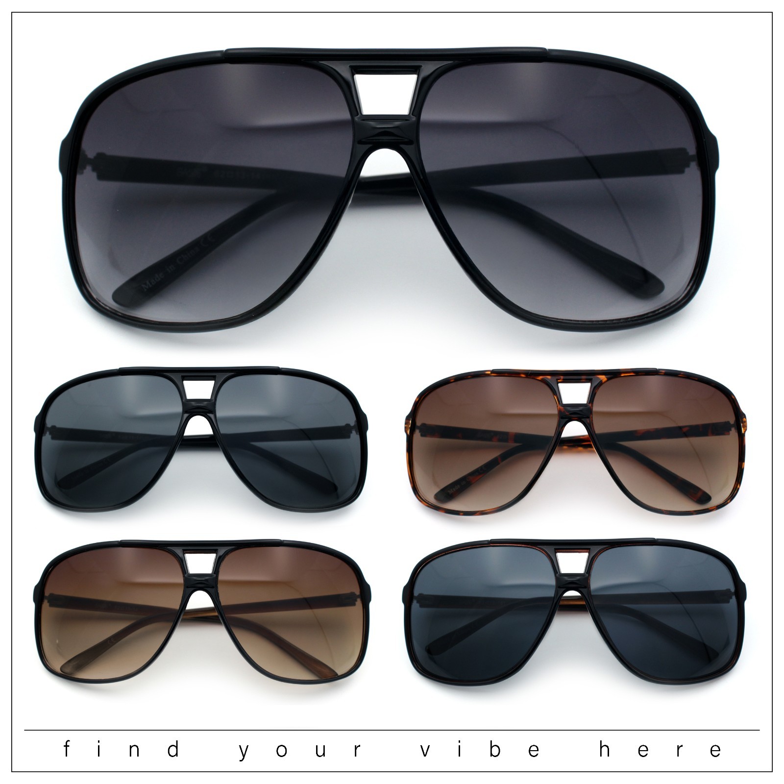 SA106 Oversize Large Thin Plastic Racer Mens Sport Sunglasses