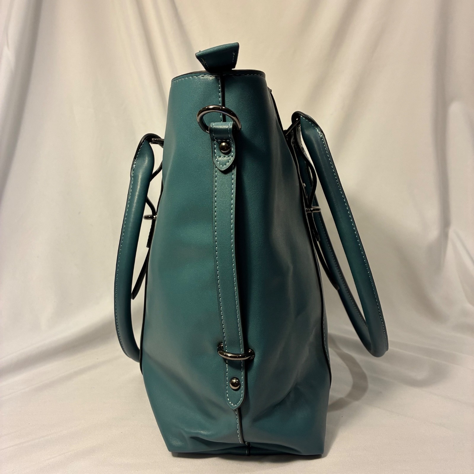18 inch Laptop Tote Bag Leather Messenger Handbag Blue