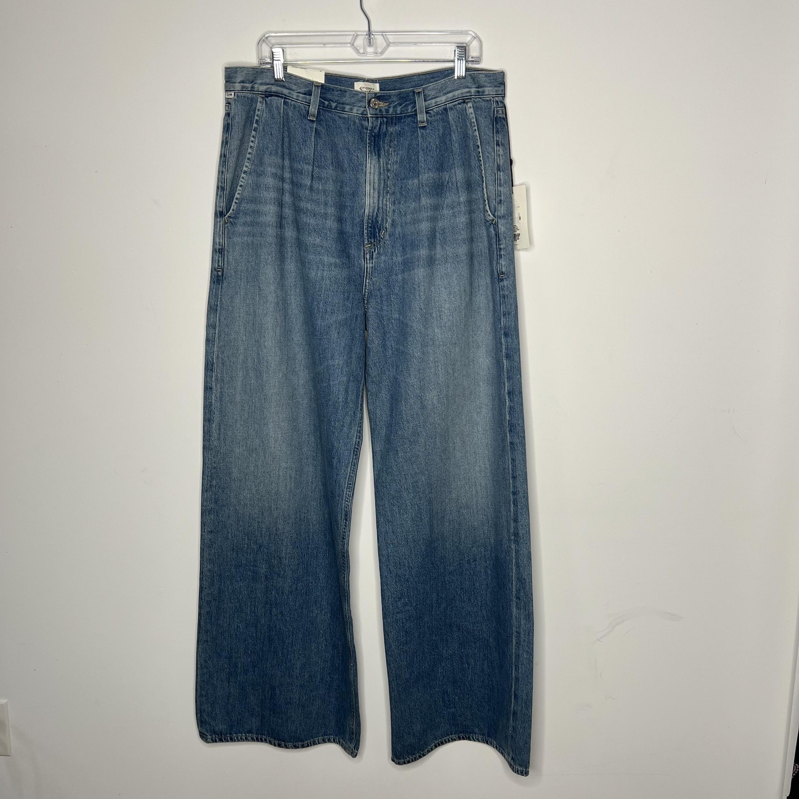 Citizens of Humanity Jeans Womens 32 Blue Maritza Pleated Trouser Wide Leg USA