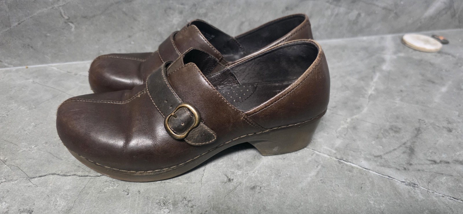 Dansko Womens Tamara Clogs Size 39 Dark Brown Leather