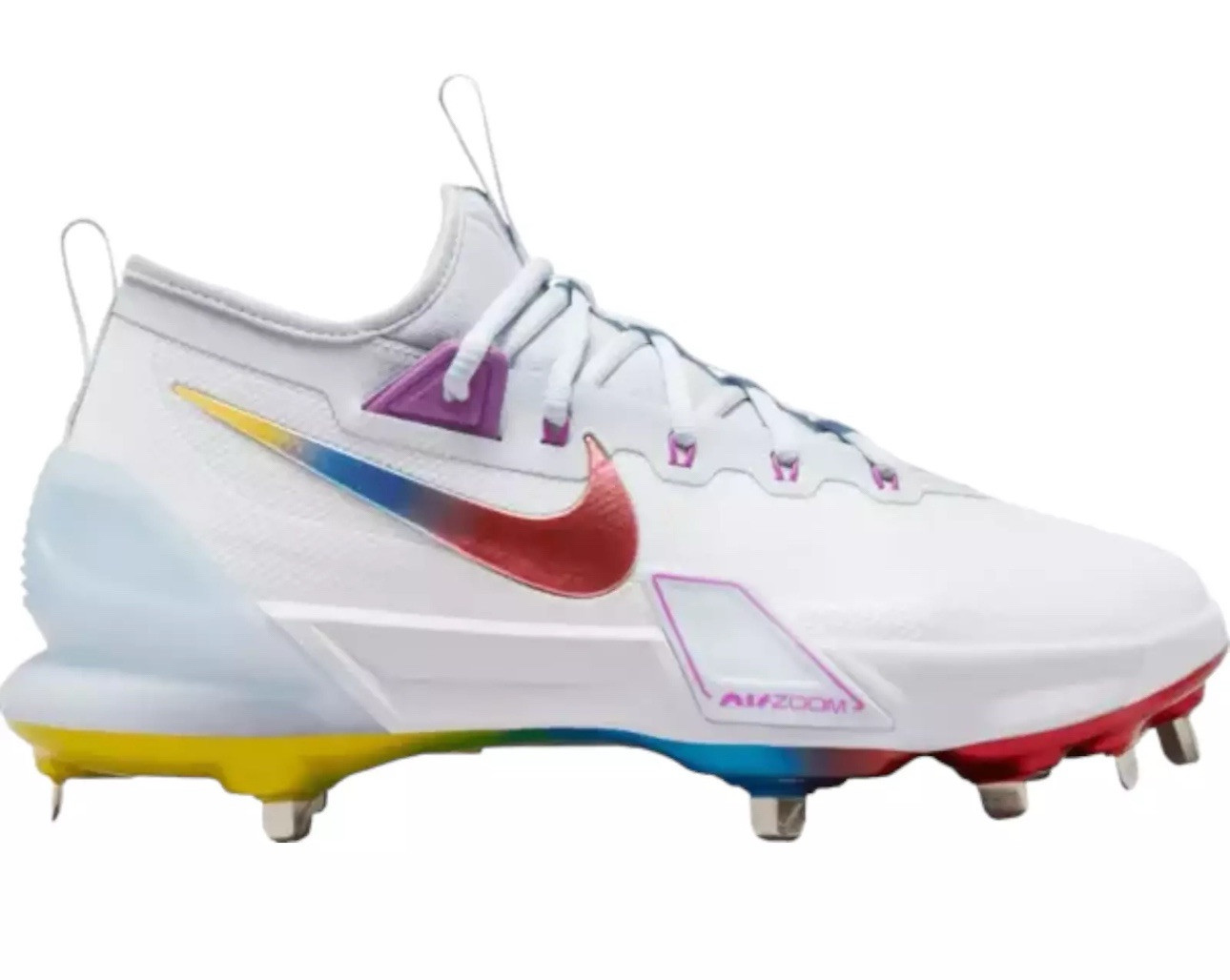 Nike Air Force Zoom Trout 9 Elite “Rainow” Baseball Cleats FV4575-106 Men’s 12